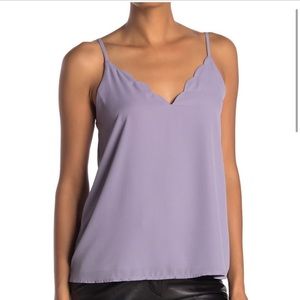 Socialite Scalloped V-Neck Camisole Lavender